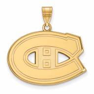 Montreal Canadiens Sterling Silver Gold Plated Large Pendant