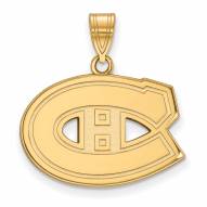 Montreal Canadiens Sterling Silver Gold Plated Medium Pendant