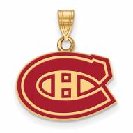 Montreal Canadiens Sterling Silver Gold Plated Small Enameled Pendant