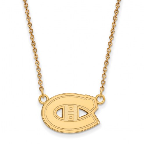 Montreal Canadiens Sterling Silver Gold Plated Small Pendant Necklace