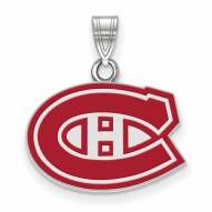 Montreal Canadiens Sterling Silver Small Enamel Pendant