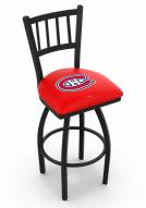 Montreal Canadiens Swivel Bar Stool with Jailhouse Style Back