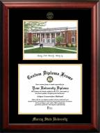 Murray State Racers Gold Embossed Diploma Frame with Campus Images Lithograph