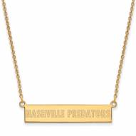 Nashville Predators Sterling Silver Gold Plated Bar Necklace
