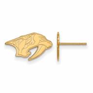 Nashville Predators Sterling Silver Gold Plated Extra Small Post Earrings