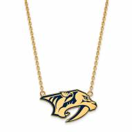 Nashville Predators Sterling Silver Gold Plated Large Pendant Necklace