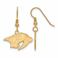 Nashville Predators Sterling Silver Gold Plated Small Dangle Earrings