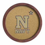 Navy Midshipmen "Faux" Barrel Framed Cork Board