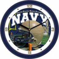 Navy Midshipmen Football Helmet Wall Clock