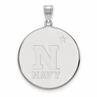 Navy Midshipmen Sterling Silver Extra Large Disc Pendant
