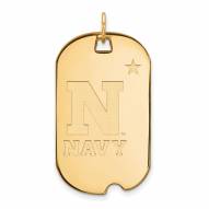 Navy Midshipmen Sterling Silver Gold Plated Large Dog Tag