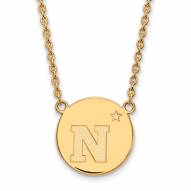 Navy Midshipmen Sterling Silver Gold Plated Large Pendant Necklace
