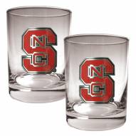 NC State Wolfpack College 2-Piece 14 Oz. Rocks Glass Set