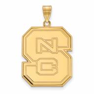 North Carolina State Wolfpack NCAA Sterling Silver Gold Plated Extra Large Pendant