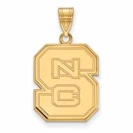 North Carolina State Wolfpack NCAA Sterling Silver Gold Plated Large Pendant