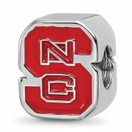North Carolina State Wolfpack Sterling Silver Enameled Bead