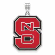 North Carolina State Wolfpack Sterling Silver Extra Large Enameled Pendant