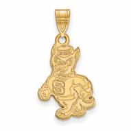 North Carolina State Wolfpack Sterling Silver Gold Plated Large Pendant