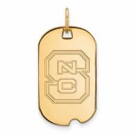 North Carolina State Wolfpack Sterling Silver Gold Plated Small Dog Tag