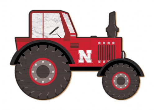 Nebraska Cornhuskers 12&quot; Tractor Cutout Sign