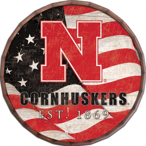 Nebraska Cornhuskers 16&quot; Flag Barrel Top