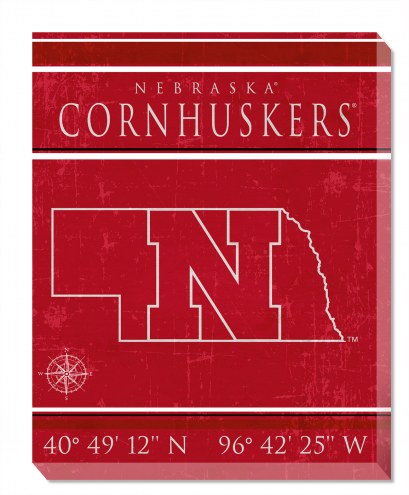 Nebraska Cornhuskers 16&quot; x 20&quot; Coordinates Canvas Print