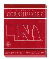 Nebraska Cornhuskers 16" x 20" Coordinates Canvas Print