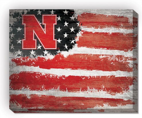 Nebraska Cornhuskers 16&quot; x 20&quot; Flag Canvas Print