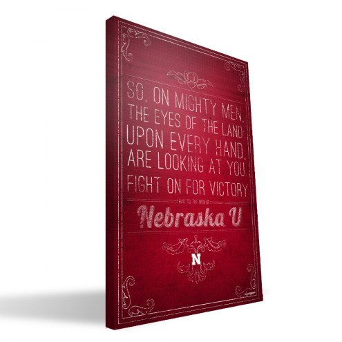 Nebraska Cornhuskers 16&quot; x 24&quot; Song Canvas Print