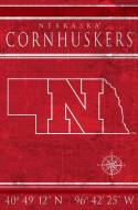 Nebraska Cornhuskers 17" x 26" Coordinates Sign