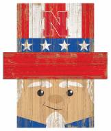 Nebraska Cornhuskers 19" x 16" Patriotic Head