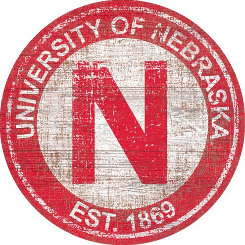 Nebraska Cornhuskers 24&quot; Heritage Logo Round Sign