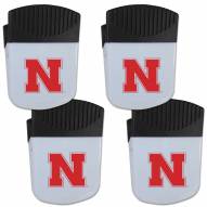 Nebraska Cornhuskers 4 Pack Chip Clip Magnet with Bottle Opener