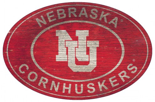 Nebraska Cornhuskers 46&quot; Heritage Logo Oval Sign