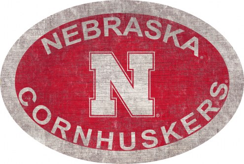 Nebraska Cornhuskers 46&quot; Team Color Oval Sign
