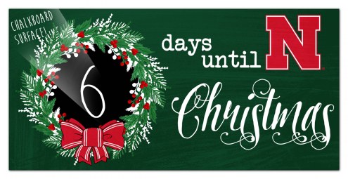 Nebraska Cornhuskers 6&quot; x 12&quot; Chalk Christmas Countdown Sign