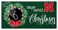 Nebraska Cornhuskers 6" x 12" Chalk Christmas Countdown Sign