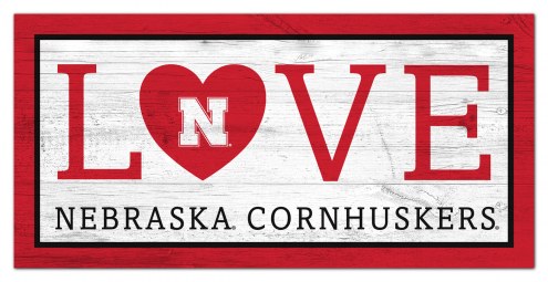 Nebraska Cornhuskers 6&quot; x 12&quot; Love Sign