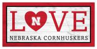Nebraska Cornhuskers 6" x 12" Love Sign