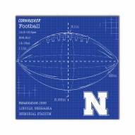 Nebraska Cornhuskers Ball Blueprint 10" x 10" Sign