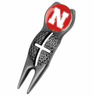 Nebraska Cornhuskers Black Crosshairs Divot Tool