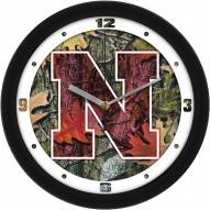 Nebraska Cornhuskers Camo Wall Clock