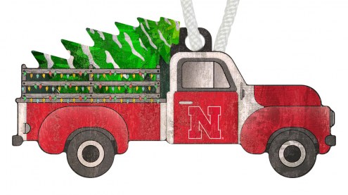 Nebraska Cornhuskers Christmas Truck Ornament
