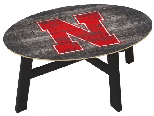 Nebraska Cornhuskers Distressed Wood Coffee Table