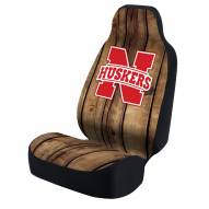 Nebraska Cornhuskers Distressed Wood Universal Bucket Car Seat Cover