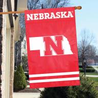 Nebraska Cornhuskers NCAA Applique 2-Sided Banner Flag