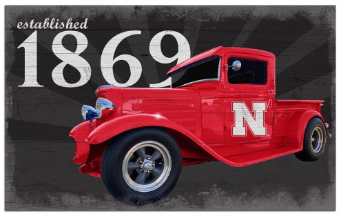 Nebraska Cornhuskers Established Truck 11&quot; x 19&quot; Sign