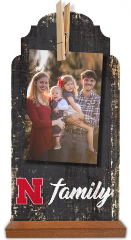 Nebraska Cornhuskers Family Tabletop Clothespin Picture Holder
