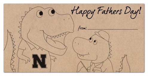 Nebraska Cornhuskers Father's Day Coloring Sign