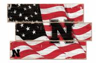 Nebraska Cornhuskers Flag 3 Plank Sign